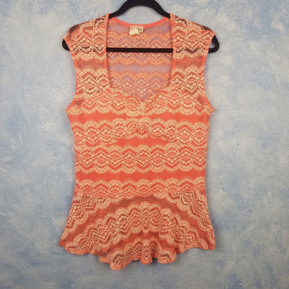 Celine | Light Pink Lace Peplum Blouse